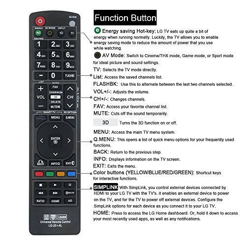 Nettech New LG AKB72915239 Universal Remote Control for All LG Brand TV, Smart TV - 1 Year Warranty(LG-23+AL) - 11