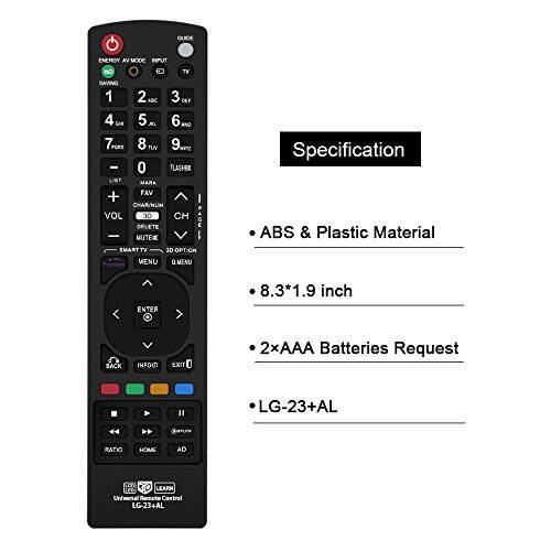 Nettech New LG AKB72915239 Universal Remote Control for All LG Brand TV, Smart TV - 1 Year Warranty(LG-23+AL) - 6