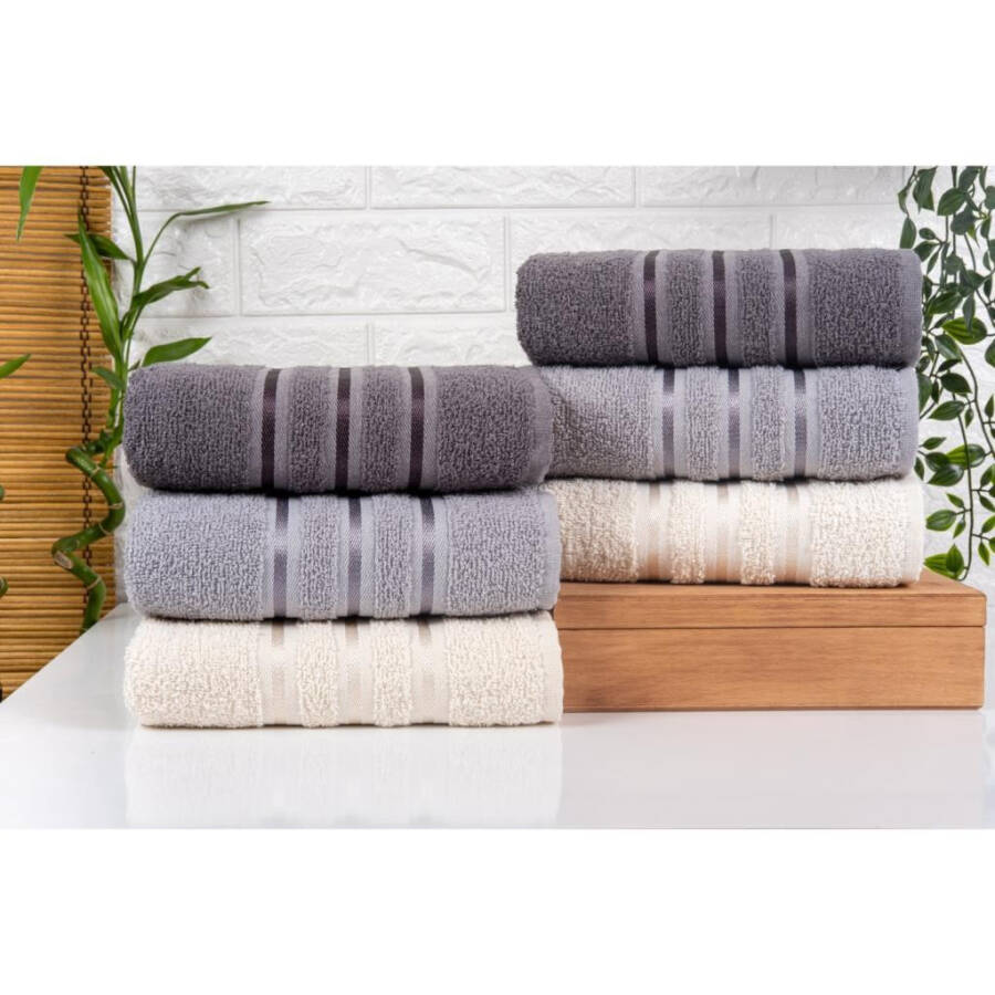 Nevresim Dunyosi Paxta 3 dona Towel Set Kulrang (ND) - 1