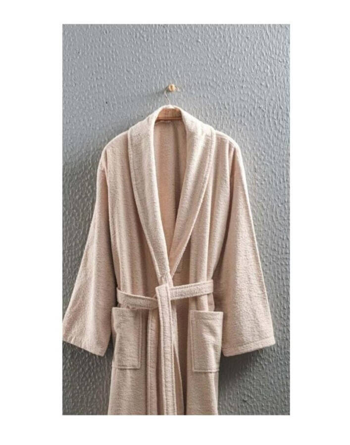 Nevresim World Cotton Single Bathrobe Beige - 3