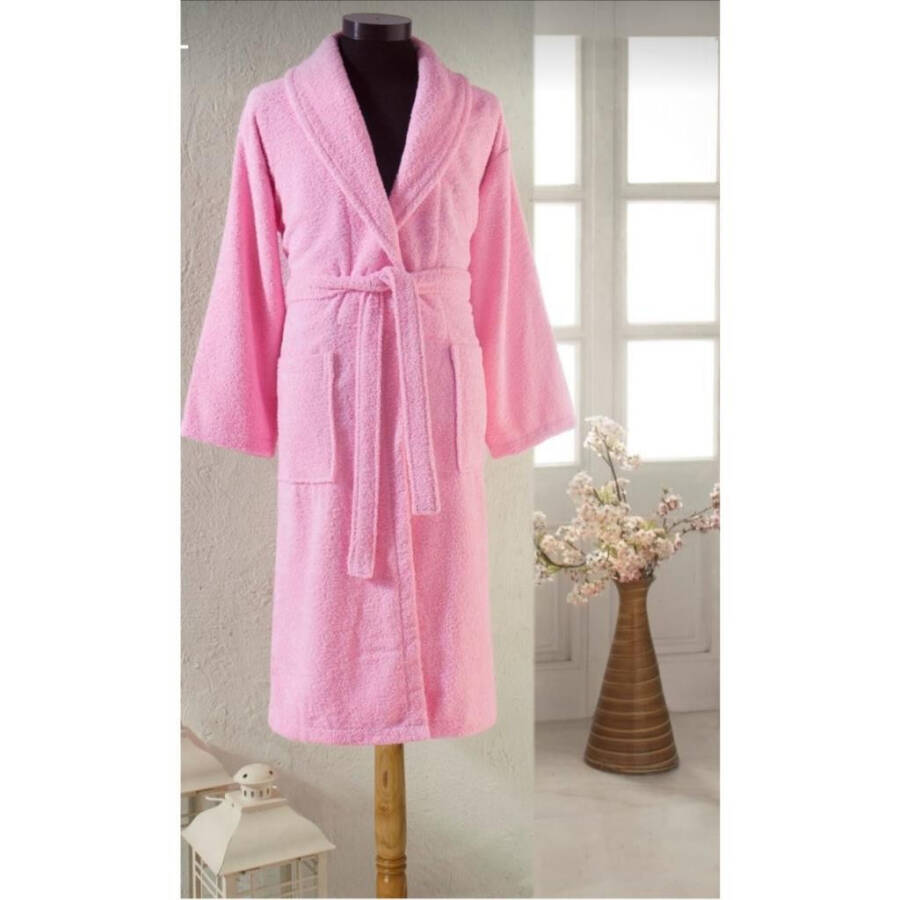 Nevresim World Cotton Single Bathrobe Pink - 1