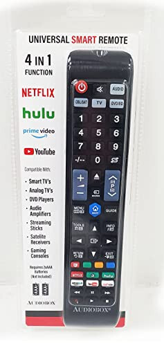 NEW 10-in-1 Universal Smart Remote Control for Smart TVs, Roku, DVD Players, Amplifiers - Dedicated App Buttons for Netflix, Hulu, and YouTube - 2