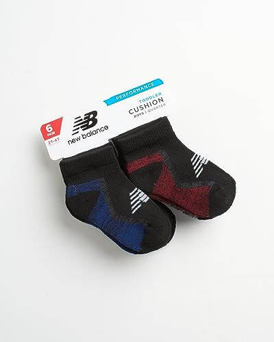 New Balance Bebek Erkek Çorapları - 6'lı Paket Yastıklı Dörtte Bir Kesim Çorap (Bebek/Yürümeye Başlayan) - 32