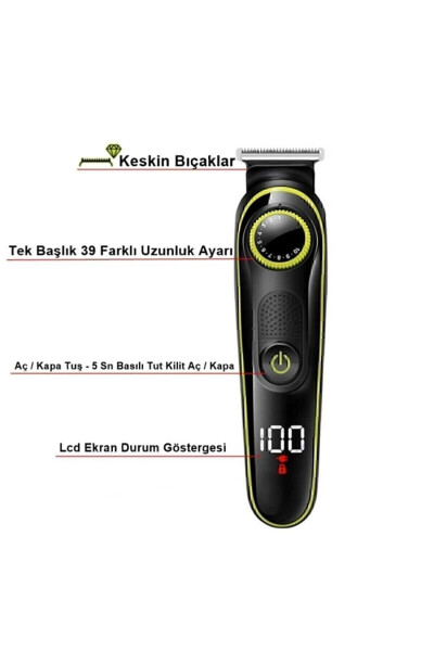 New Generation 5-Head Pro Barber Hair Beard Nose Neck Laser Epilation Pre-Shaving Razor - 23