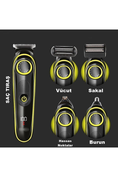 New Generation 5-Head Pro Barber Hair Beard Nose Neck Laser Epilation Pre-Shaving Razor - 15