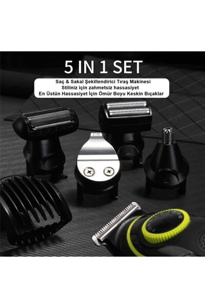 New Generation 5-Head Pro Barber Hair Beard Nose Neck Laser Epilation Pre-Shaving Razor - 4