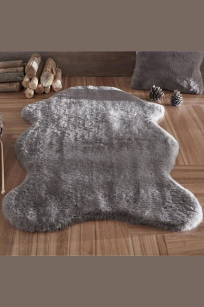 New Generation Anthracite Fur Plush Rug - 13