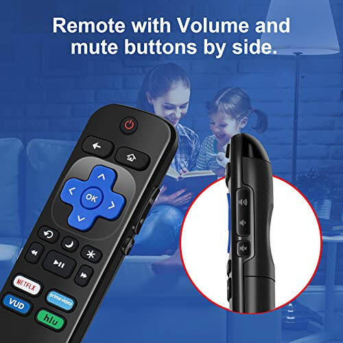 New (Pack of 2) Universal Remote Replacement for Roku TV, Compatible TCL Roku/Hisense Roku/Sharp Roku/Onn Roku/Insignia Roku,with Netflix/Prime Video/VUDU/hulu Shortcut Key - 12