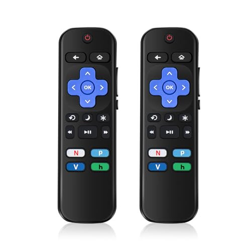 New (Pack of 2) Universal Remote Replacement for Roku TV, Compatible TCL Roku/Hisense Roku/Sharp Roku/Onn Roku/Insignia Roku,with Netflix/Prime Video/VUDU/hulu Shortcut Key - 1