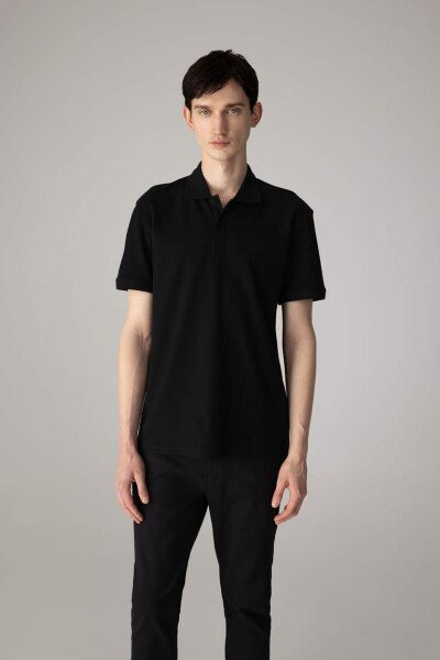 New Regular Fit Short Sleeve Polo Shirt Black - 3