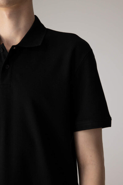 New Regular Fit Short Sleeve Polo Shirt Black - 4