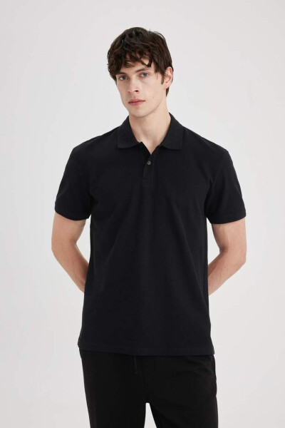 New Regular Fit Short Sleeve Polo Shirt Black - 6