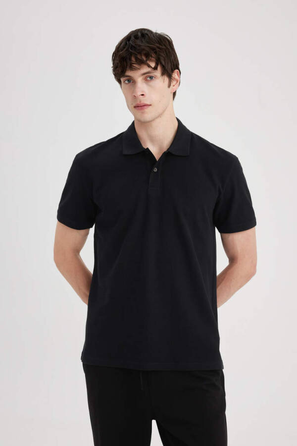 New Regular Fit Short Sleeve Polo Shirt Black - 11