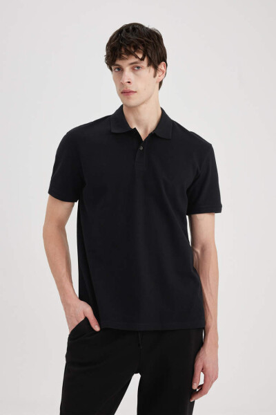 New Regular Fit Short Sleeve Polo Shirt Black - 13