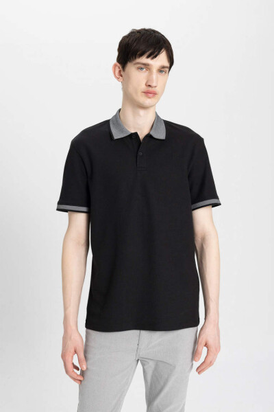 New Regular Fit Short Sleeve Polo Shirt Black - 3