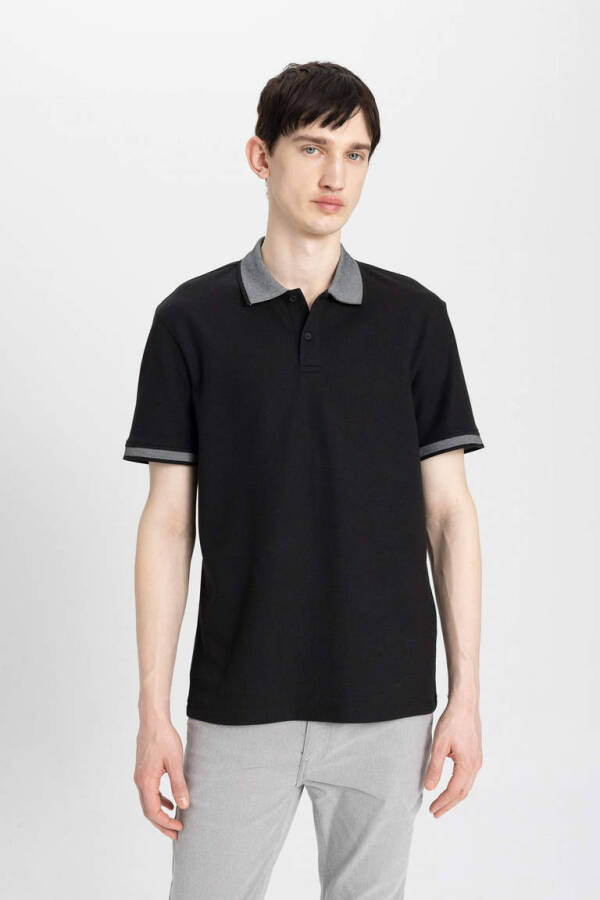 New Regular Fit Short Sleeve Polo Shirt Black - 3