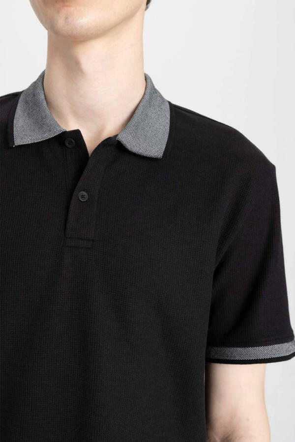 New Regular Fit Short Sleeve Polo Shirt Black - 5