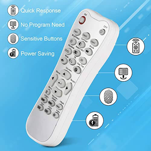 New Replacement Remote Control compatible with Optoma Projector HD26 GT1080 GT1070X HD141X DH1008 HD37 HDF536 HDF537ST HD200D EH200ST L-27-5KEY Controller - 4