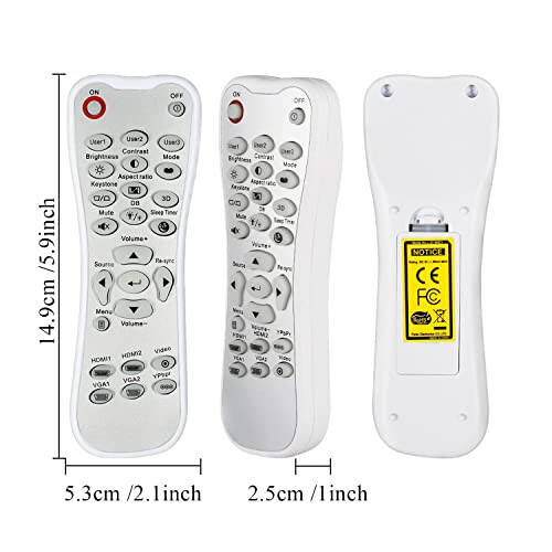 New Replacement Remote Control compatible with Optoma Projector HD26 GT1080 GT1070X HD141X DH1008 HD37 HDF536 HDF537ST HD200D EH200ST L-27-5KEY Controller - 7