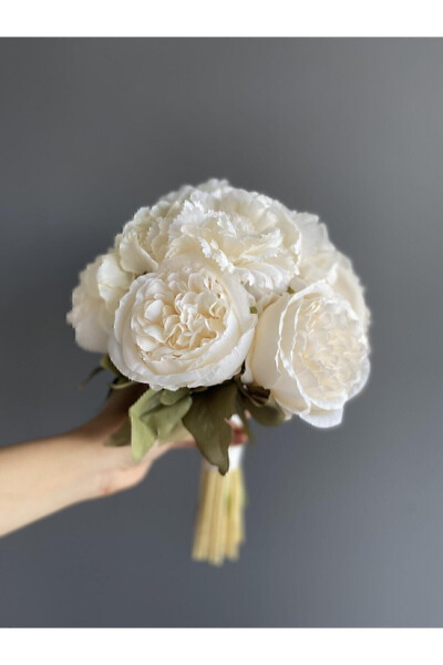 New Season Cream Peony Carnation Bridal Flower-corsage-bridal Bouquet 2 Piece Set - 25