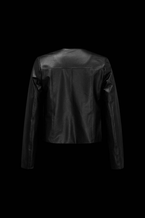 New Season Plain Leather Jacket - 10