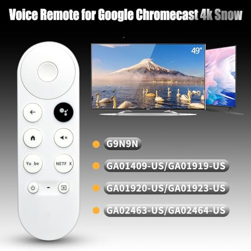 New Universal Remote Control Compatible with Google Chromecast 4k Snow(Remote Control ONLY), Voice Remote Control for G9N9N/GA01409-US/GA01919-US/GA01920-US/GA01923-US/GA02463-US/GA02464-US - 3