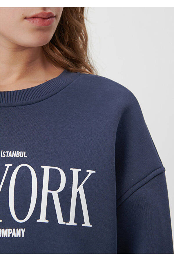 New York Printed Blue Sweatshirt 1612008-85315 - 4