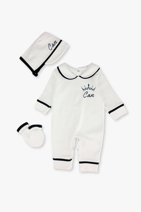 Newborn Baby Boy Personalized Romper Hospital Discharge Baby Memory Set Maulud Set Gift - 1