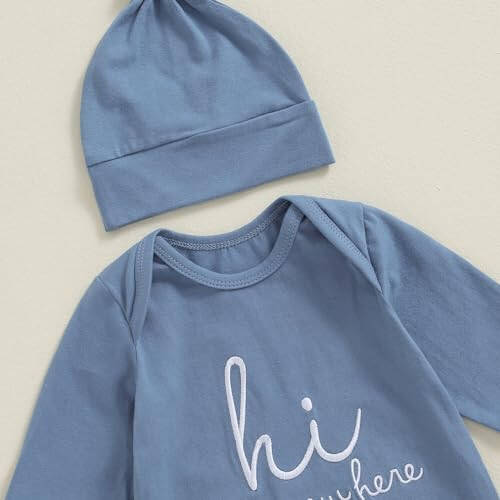 Newborn Boy Girl Coming Home Outfit Baby Infant Sleeper Gown Nightgown Outfits Cute Fall Winter Pajamas and Hat - 45