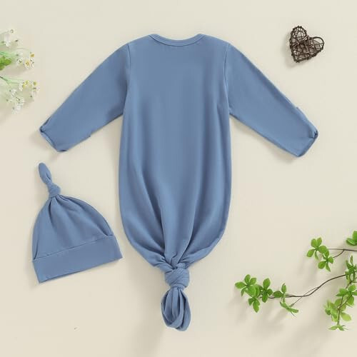 Newborn Boy Girl Coming Home Outfit Baby Infant Sleeper Gown Nightgown Outfits Cute Fall Winter Pajamas and Hat - 49