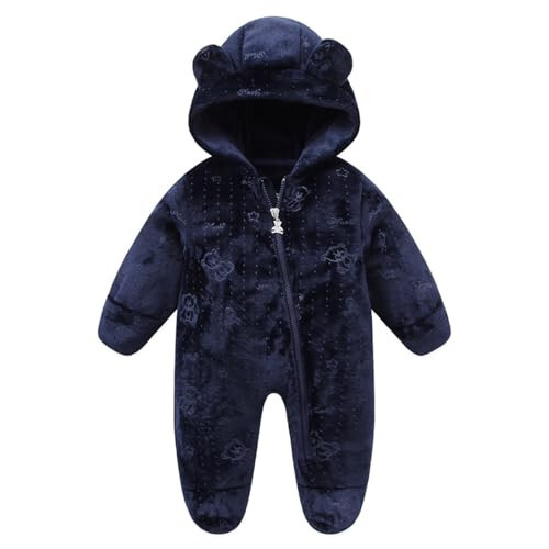 Newborn Boy Snowsuit Suit Onesie Baby Warm Clothes 0-3 Months Toddler Bear Coat - 1