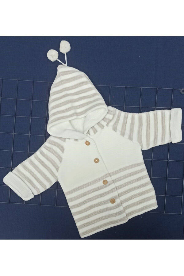 Newborn Hooded Double Layer Knit Girl - Boy Baby Cardigan - 2