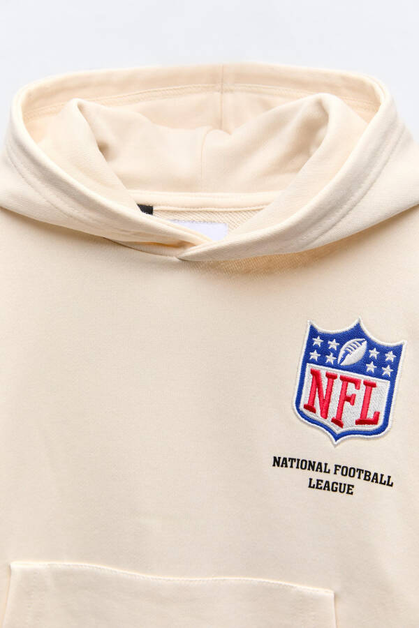 NFL © Kapüşonlu Sweatshirt - Ekru - 4