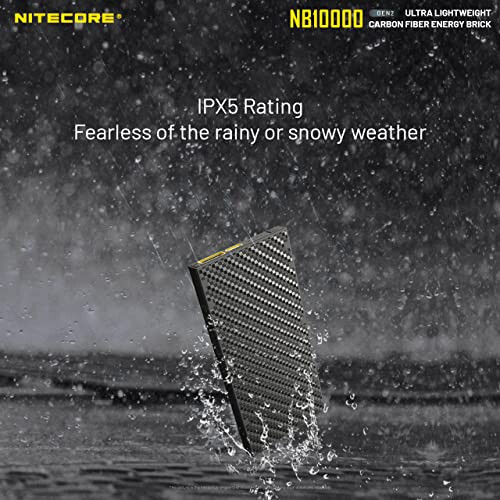 Nitecore NB10000 GEN 2 Ultra-Slim 10000mAh Quick-Charge Power Bank with USB and USB-C Dual Outputs and Cables for Phones, Headlamps LifeMods Bundled with a Mini Multi-Tool Keychain COB Flashlight - 7