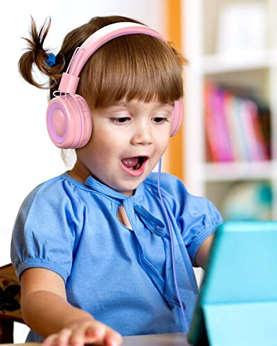 NIVAVA Kids Headphones, K8 Wired Headphones for Kids with Adjustable Headband, 3.5 MM Jack for School, Foldable On-Ear Headset for Girls Boys Children, Kindle Tablet Cellphones MP3/4 Airplane Travel - 2