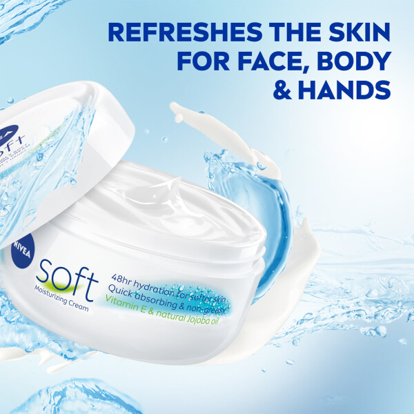 NIVEA Soft Refreshingly Soft namlovchi krem yuzi, tanasi va qo'llar uchun, 192 g quti - 5