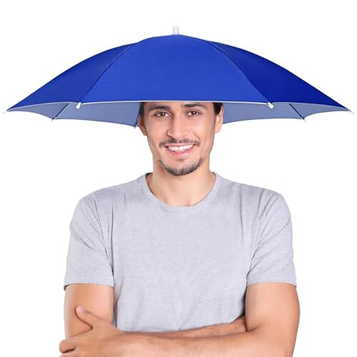 NLDGDZJ Umbrella Hat Elastic headband Umbrella Hats for Women Men Hands Free Umbrella - 1