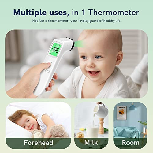 No-Touch Thermometer for Adults and Kids, Fast Accurate Digital Thermometer with Fever Alarm & Silent Mode, FSA HSA Eligible, Easy-to-use, Forehead Thermometer for Babies, Kids & Elderly - 5