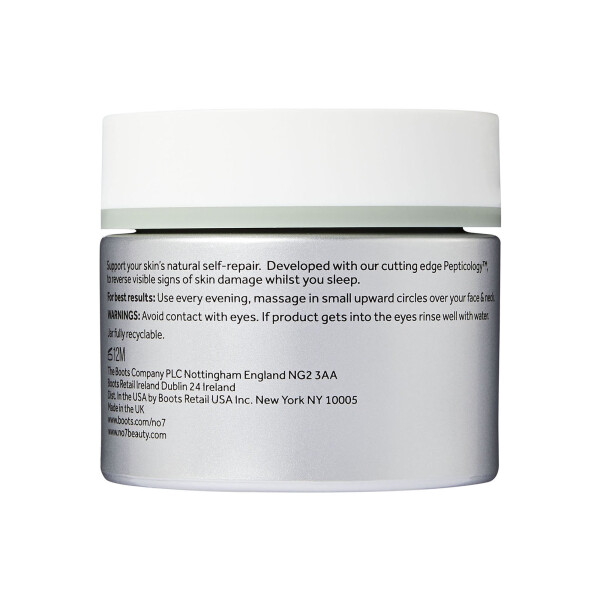 No7 Future Renew Damage Reversal Night Cream Face Moisturizer с пептидами Pepticology™, для всех типов кожи, 1,69 унции - 8