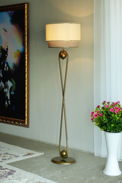 Noa Forever Static Antique Matte Gold Metal Floor Lamp - 1