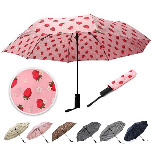 Nollia Windproof Automatic Travel Umbrella, Compact Portable with Reinforced Ribs for Sun & Rain - 18