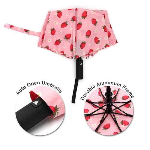 Nollia Windproof Automatic Travel Umbrella, Compact Portable with Reinforced Ribs for Sun & Rain - 19