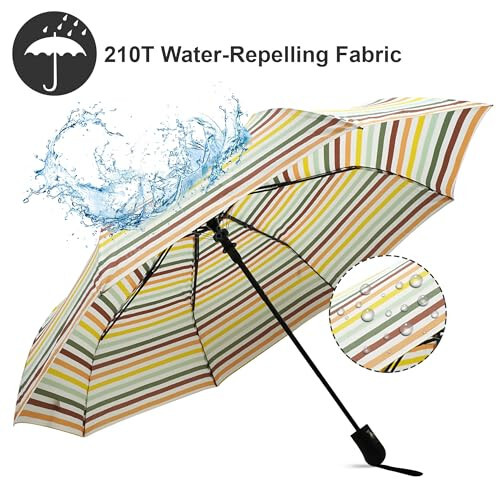 Nollia Windproof Automatic Travel Umbrella, Compact Portable with Reinforced Ribs for Sun & Rain - 14