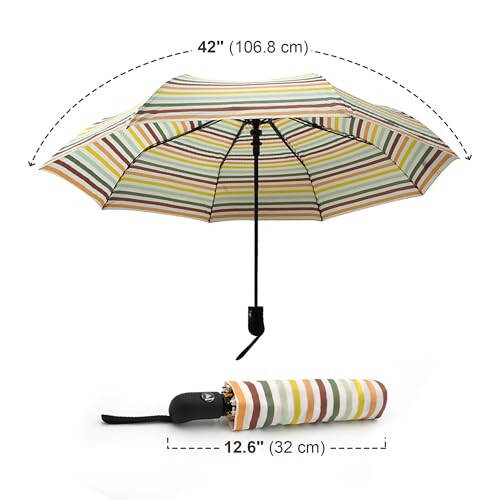 Nollia Windproof Automatic Travel Umbrella, Compact Portable with Reinforced Ribs for Sun & Rain - 15