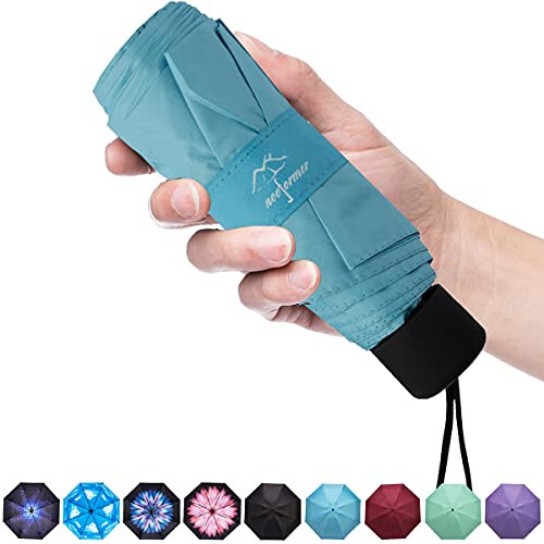 NOOFORMER mini Travel sun&rain Umbrella - Lightweight Compact Parasol Umbrellas with 95% UV Protection for Men Women Multiple Colors - 1