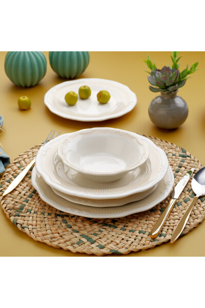 Nostalgia Dinner Set 24 Pieces - Cream - 9