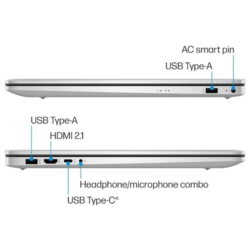 Ноутбук HP 17, 17.3” HD+, процессор Intel Quad Core i3-1125G4, 32 ГБ ОЗУ, 1 ТБ SSD, Windows 11 Pro, антибликовый дисплей, длительное время автономной работы, Wi-Fi, Bluetooth, веб-камера, HDMI, аксессуары Alpacatec, серебристый - 5