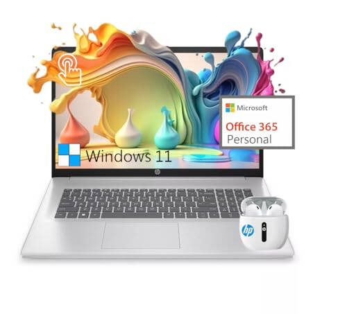 Ноутбук HP 2024 Новейший 17, 17.3” HD+ Сенсорный экран, Intel Pentium Silver N5030, 64 ГБ DDR4 ОЗУ, 2 ТБ SSD, Windows 11, 1 год Office 365, Долгое время автономной работы, Веб-камера, Wi-Fi, USB-C, Серебристый - 8