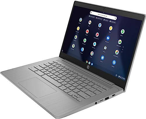 Ноутбук HP Chromebook 2023 года, 14-дюймовый экран, процессор Intel Celeron N4120, 4 ГБ ОЗУ, 64 ГБ eMMC, графика Intel UHD Graphics 600, Wi-Fi, Bluetooth, Chrome OS, Современный серый - 3