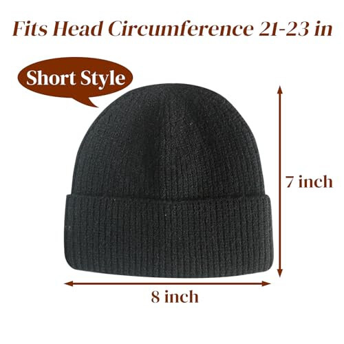 NPQQUAN Fisherman Beanies for Men Women Short Cuff Knit Beanie Winter Warm Hats Cap - 6